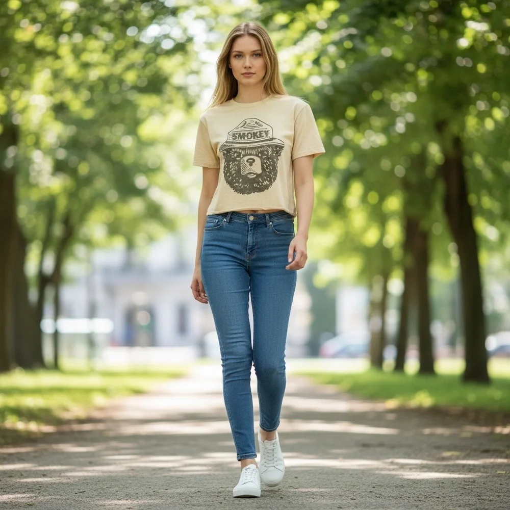 Smokey The Bear Tan Yellow Graphic Tee - Picture 2 of 16